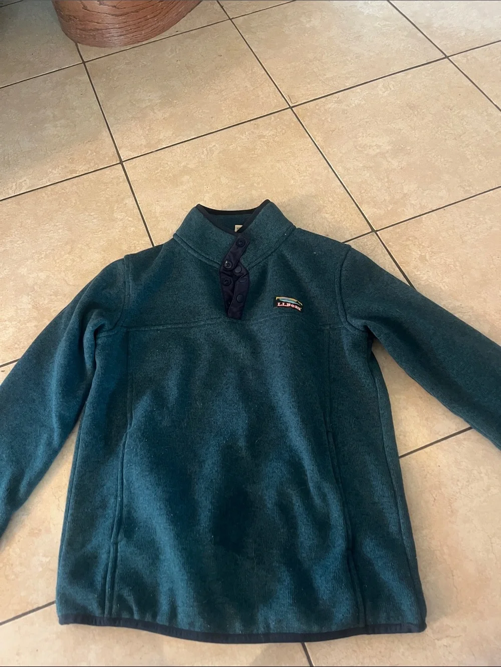 L.L. Bean Men's Dark Teal Zip-Up Fleece Pullover - Picture 1 of 5